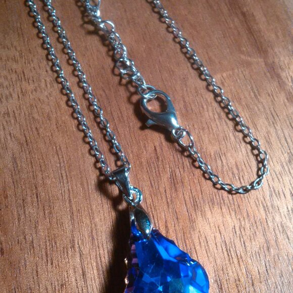 Magic Color Crystal Baroque Brass Pendant Stainless Steel Necklace - Picture 5 of 15